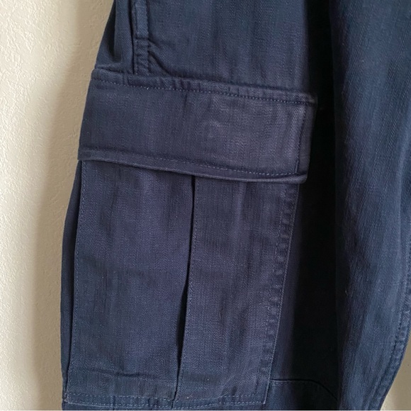 J.CREW Cargo Pants Men's Navy Blue Work Utility Tapered Leg Trousers Sz 32 / 34 - Picture 6 of 12
